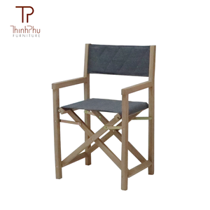 Chaise de Réalisateur d'Extérieur en Bois d'Acacia Massif, Design Contemporain, Impression Couleur Intégrale, Non Pliable - OEM pour Jardin, Salon, Cuisine - Product Image 1