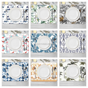 Manteles individuales de mesa de comedor con estampado rectangular de lujo hechos a mano Multicolor impermeables para el hogar moderno boda cocina mesa de comedor - Product Image 2