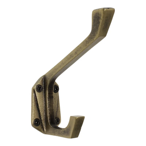 Retro Industrial Style Double Prong <b>Hook</b> Decorative Bronze Finish Wall Mounted Hanger Classic Wardrobe and Closet Organizer for - Product Image 1