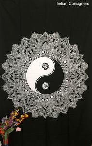 Tapisserie Imprimé Coton Fleur Yin Yang Double Taille Couvre-lit Tenture Murale Plusieurs Couleurs Décor À La Maison Par Les Expéditeurs Indiens - Product Image 4