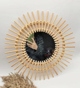 Espejo de pared en forma de Sol Espejo de ratán decoración del hogar tejido a mano para decoración de habitación de niños/decoraciones para el hogar - Product Image 5