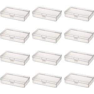 Set di 12 Mini Contenitori Rettangolari in Plastica Trasparente con Coperchi a Cerniera, 5,3 x 3,1 x 1,2 Pollici, Scatole Vuote per Organizzazione - Product Image 2
