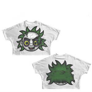 Womens crop top tshirt premium <b>combed</b> cotton soft breathable white graphic screen print custom logo Breathable Crop Top shirt - Product Image 6