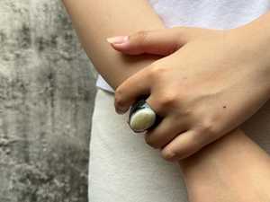 Anillo de sello ovalado pulido de cuerno de búfalo clásico, moderno, hecho a mano, natural, para hombre y mujer, decoración de boda, regalo, artesanía, Zona Uttar - Product Image 2