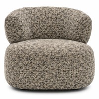 Fauteuil lounge pivotant contemporain – Fauteuil d'appoint moderne avec dossier incurvé et base pivotante – Fauteuil lounge