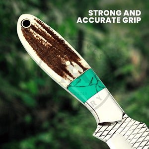 Cuchillo de vaquero hecho a mano, cuchilla fija de acero raspado de espiga completa, grado industrial, para camping al aire libre, con funda de cuero, OEM - Product Image 3