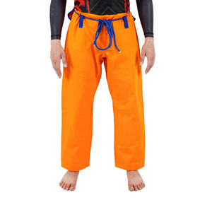 Premium Orange Karate Uniform With Contrasting Blue Collar And <b>Black</b> <b>Belt</b> For Martial Arts Training And Professional Practice - Product Image 6