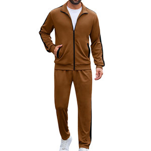Men's Athletic Full <b>Zip</b>-<b>Up</b> Tracksuit Set 100% Cotton Streetwear Winter Fashion Workout Sweat suit Men's Athletic Jacket and Pant - Product Image 2