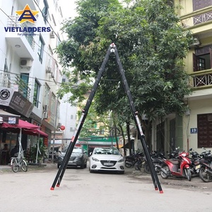 EN131 Standard Portable Aluminum 6063 4x5 Multipurpose Combination <b>Ladders</b> 300 Lbs Capacity Extra Wheels <b>Folding</b> <b>Ladders</b> - Product Image 4