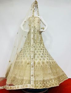 Zarna 16 Kali Net Lehenga Señoras Boda nupcial paquistaní Lehenga Full Jarkan Stone Mirror Shisha Heavy Glitter Can-Can Big - Product Image 3