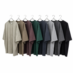T-shirt à manches courtes pour homme, coupe classique, épaules tombantes, effet vintage, durable, super doux, 100% coton, 200 grammes, écologique - Product Image 4