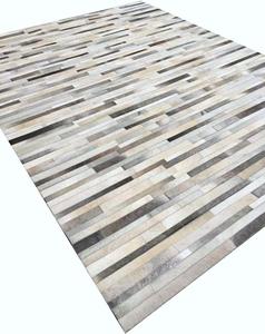 Tapis moderne en cuir rayé fait à la main, vague persane, tapis épais en peau de vache pour intérieurs luxueux - Product Image 2