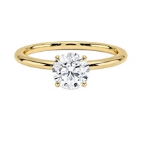 Bague Solitaire en diamant de laboratoire de forme ronde de 0.75 Carat avec certification IGI, bague en or 14k pour mariage IGI