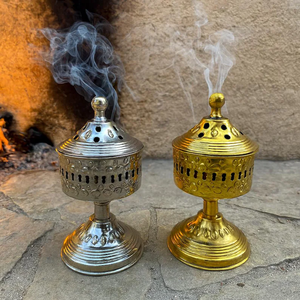 Brûleurs d'encens internationaux en laiton, religieux, spirituels, décoratifs, traditionnels, écologiques, finition antique, pour le quotidien - Product Image 6