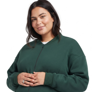 Plus Size 100% Cotton Fleece Maternity Jacket Women Breastfeeding <b>Nursing</b> Jackets Ladies Crew Neck Maternity Hospital Jacket - Product Image 4