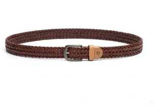 Cinturón Trenzado de Cuero Vacuno para Hombre, Estilo Casual Premium de M Ahmed Enterprises, Hebilla de Aleación de Zinc de Una Sola Pieza, Hecho a Mano OEM - Product Image 5