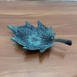 Leaf Shape <b>Storage</b> Tray for Living Room <b>Tabletop</b> Decor Powder Coated Aluminium Artisan Design Jewelry - Product Image 1