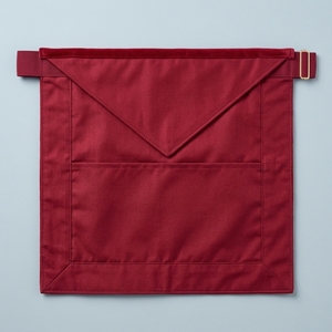 Insignia Masónica Blanca de Lujo con Borde de Terciopelo Rojo, Emblema Bordado en Oro, Borlas, Solapa Cuadrada o Triangular Magnética o para Coser, Personalizable - Product Image 5