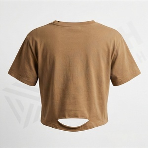 เสื้อครอปแขนสั้นผู้หญิงแบบเรียบพรีเมียมสั่งทำพิเศษ ออกแบบโลโก้เองได้ ไซส์พลัส เสื้อผ้ากีฬาลำลองแฟชั่น - Product Image 2