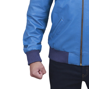 Chaqueta de Cuero Genuino para Hombre, Estilo Casual de Invierno, con Cierre, Impermeable, Tipo Bomber para Motocicleta - Product Image 2