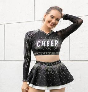 Uniforme de Porristas para Mujer a la Moda, Hecho a Medida, Ligero, de Poliéster y Spandex, Ropa Deportiva Cómoda, Color Personalizado - Product Image 1