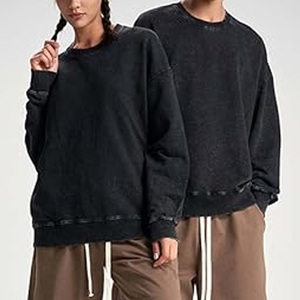 Sudadera de punto de poliéster negra lisa con cuello alto, hombros caídos y manga larga, estampada, antiencogimiento, de talla grande para mujer, ideal para otoño. - Product Image 6