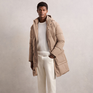 Manteau d'hiver réversible pour homme SOLID INTERNATIONAL, à capuche, écologique, grande taille, avec doublure en coton respirant et à séchage rapide, 70% duvet de canard - Product Image 2
