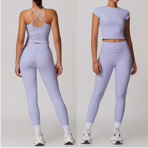Soutien-gorge de sport sans coutures pour femme, dos nageur, col ras du cou, maintien moyen, pour yoga et fitness, couleur unie, respirant, séchage rapide, anti-transpiration - Product Image 5
