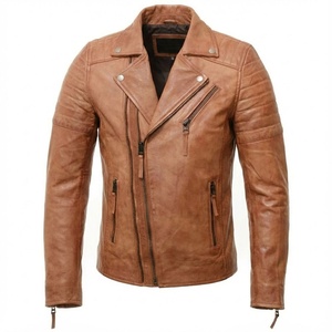 Chaqueta de Cuero Personalizada de Alta Calidad, Resistente al Viento, con Cierre, Cuello Personalizado y Etiqueta, Chaquetas de Cuero para Hombre - Product Image 1