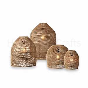 Custom Woven Lampshade Manufacturer Natural Rattan Pendant <b>Light</b> Cover Handmade Decorative Lighting Factory Direct - Product Image 6