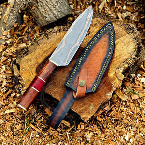 มีดเชฟใบมีดเหล็กดามัสกัสทองแดงปลอมแบบขายส่ง พร้อมด้ามไม้ มีดครัวสำหรับตั้งแคมป์แบบใหม่ สำหรับใช้ในบ้านระดับมืออาชีพ - Product Image 2