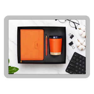 PU Leather Embossed Diary Pen 2 Tumblers Customized Color Personalized Printing Corporate Promotional Business <b>Gift</b> <b>Set</b> Mother's - Product Image 3