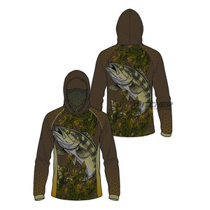 Camisas de Pesca con Capucha, Transpirables, Impermeables, Estampadas, de Secado Rápido, Ligeras, para Viajes y Pesca - Product Image 4