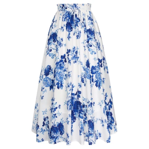 Jupe longue ample en mousseline de soie à imprimé floral de haute qualité pour femmes, idéale pour le printemps et l'été, à porter au quotidien - Product Image 2