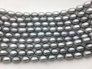 Perlas de Agua Dulce Grises Largas de 8-12 mm, Hebra Suelta para Fabricación de Joyas, Venta al por Mayor, Alto Brillo - Product Image 3