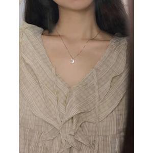 Collier haut de gamme en argent sterling 925 Xiaoxiangfeng, double rangée de perles d'eau douce, chaîne de clavicule, design élégant et chic, collier ras du cou - Product Image 2