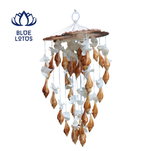 BLUE LOTUS FARM Natural Seashell Die Cut Windmill Handmade <b>Beach</b> Style Hanging Craft for Home Garden Patio Decor Gifts Binh - Product Image 1
