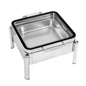 Réchaud de buffet empilable OwnFit avec couvercle hydraulique, alimenté au combustible, 9L, base en acier inoxydable 304, pour hôtel, restauration, cuisinière carrée - Product Image 2