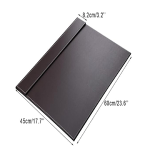 Tapis de bureau en similicuir de haute qualité, noir, en PU, fait main, protège-blocs-notes en cuir - Product Image 4