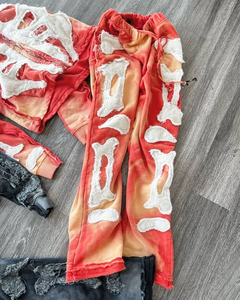 Ensemble de survêtement pour homme en molleton de coton avec logo personnalisé, broderie vieillie, pantalon de jogging empilé, sweat à capuche et sweat-shirt - Product Image 5