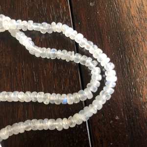 Cuentas de Piedra Lunar Arcoíris Natural, Lisas y Redondas, para Joyería, Hilo de Piedras Sueltas de Alta Calidad - Product Image 2