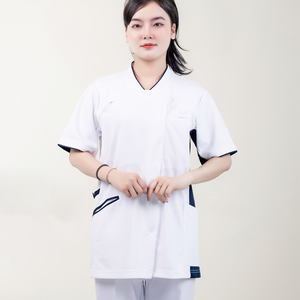 เสื้อคอตตอน45% สแปนเด็กซ์ผ้าฝ้าย52% ชุดยูนิฟอร์มทางการแพทย์เป็นมิตรกับสิ่งแวดล้อม - Product Image 2