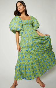 <b>Shirred</b> Bodice Cottagecore Tiered Skirt A Line Dress French Vintage Style Garden Party Dress - Product Image 2