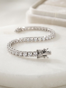 Luxury Yellow <b>Gold</b> Lab Grown Diamond Tennis Bracelet Brilliant Cut E Color 9K Pure <b>Solid</b> <b>Gold</b> IGI Certified Unisex Everyday Wear - Product Image 5