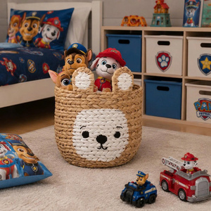 Handmade Water Hyacinth <b>Bear</b> Storage Basket <b>Cute</b> Animal Toy Organizer Nursery Decorative Basket Eco Friendly Home Storage - Product Image 6