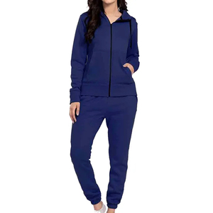 Conjunto Deportivo Informal para Mujer con Capucha, Sudadera con Cierre Frontal y Bloques de Color, Pantalones Deportivos, Ropa Deportiva para Otoño - Product Image 4