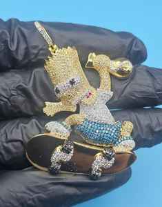 Colgante de Plata 925 con Moissanita y Diseño 3D de Dibujos Animados, Estilo Hip Hop, para Fiestas y Eventos, Colgante de Rapper con Incrustaciones de Diamantes - Product Image 2