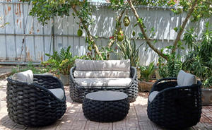 El más vendido, mesa de centro para exteriores tejida con cuerda resistente a la intemperie, juego de mesa auxiliar elegante para Hotel, Patio, Garden Resort Direct - Product Image 5