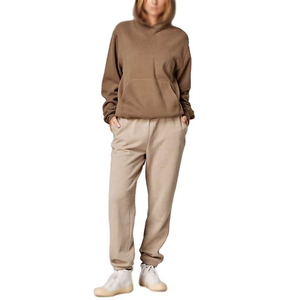 Sweat-shirt d'hiver unisexe épais à capuche pour femme, couleur unie personnalisable, manches longues, pull streetwear, face avant unie en polaire 100% - Product Image 4