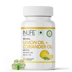 Cápsulas de Aceite de Limón y Cilantro, Aceite de Limón Prensado en Frío, Aceite de Cilantro Destilado al Vapor, D-Limoneno, 60 Cápsulas Líquidas - Product Image 1